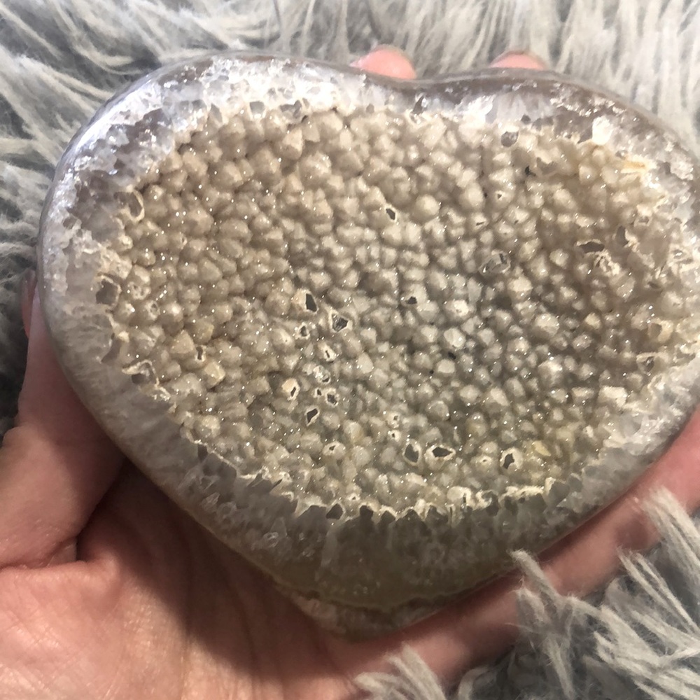 Agate druzy heart Crystal super sparkly